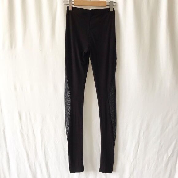 TOPSHOP black mesh panel leggings size 2 - Picture 1 of 6